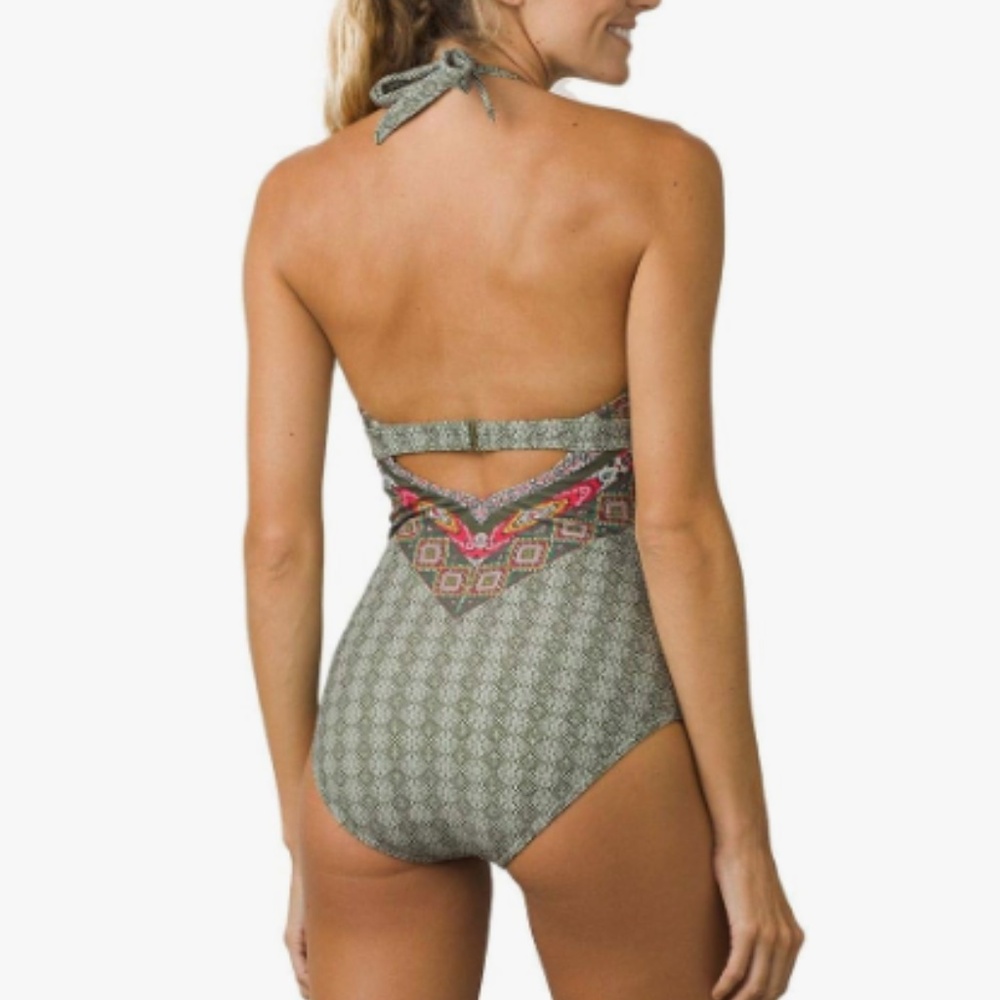 Prada Lahari One Piece Swimsuit Halter Neck Cargo Marrakesh Size XL - Picture 2 of 9
